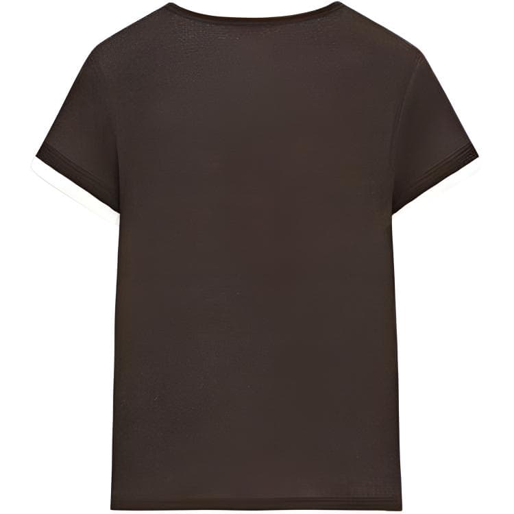 Футболка Massimo Dutti Коричневый Женские T-рубашки - изображение 3