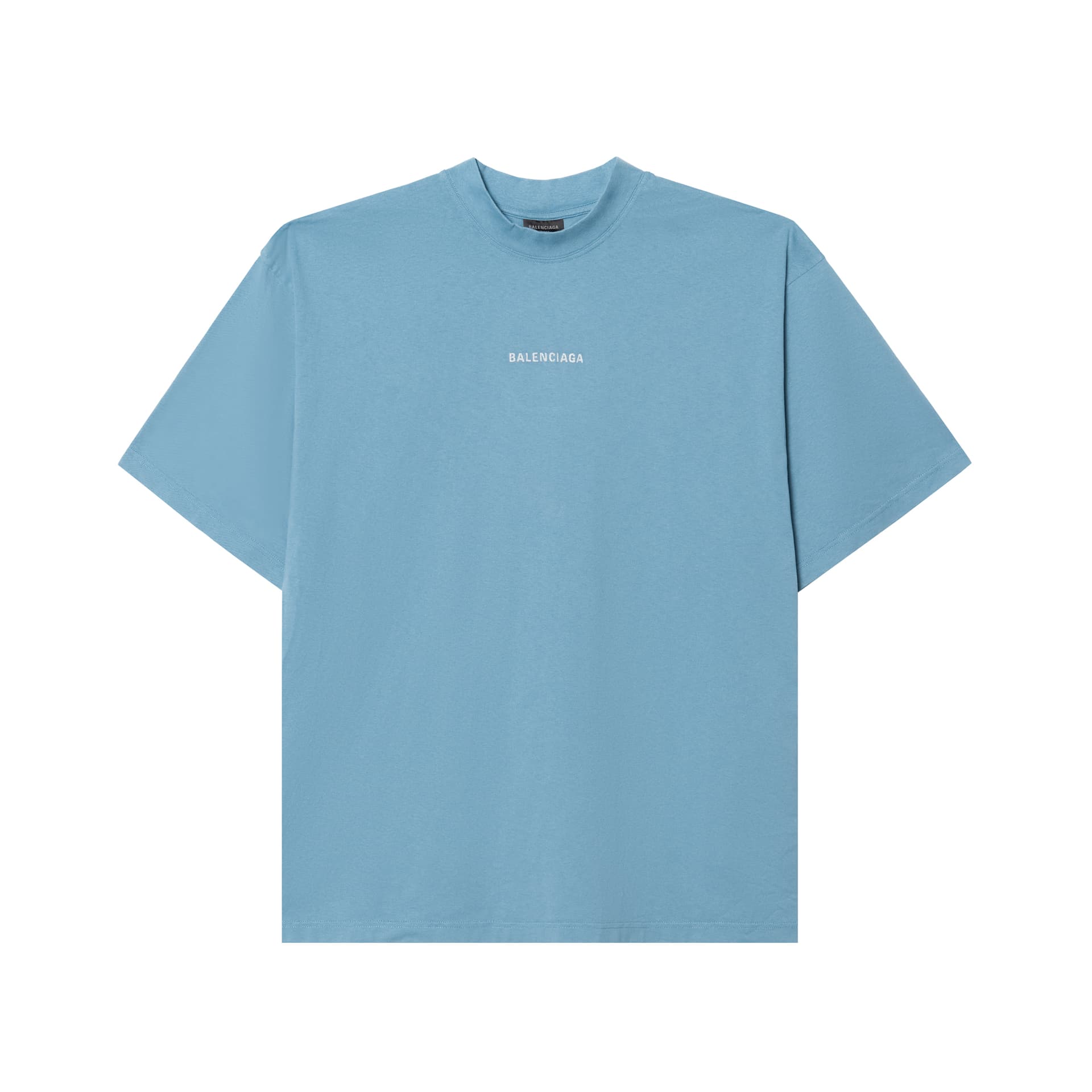 Футболка Balenciaga T-рубашка облегающего кроя мужская синяя - изображение 1