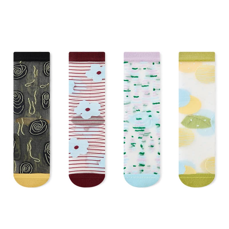 Носки PRIMEET Colorful Cut Out 4 Pack Женские носки Crew - изображение 1