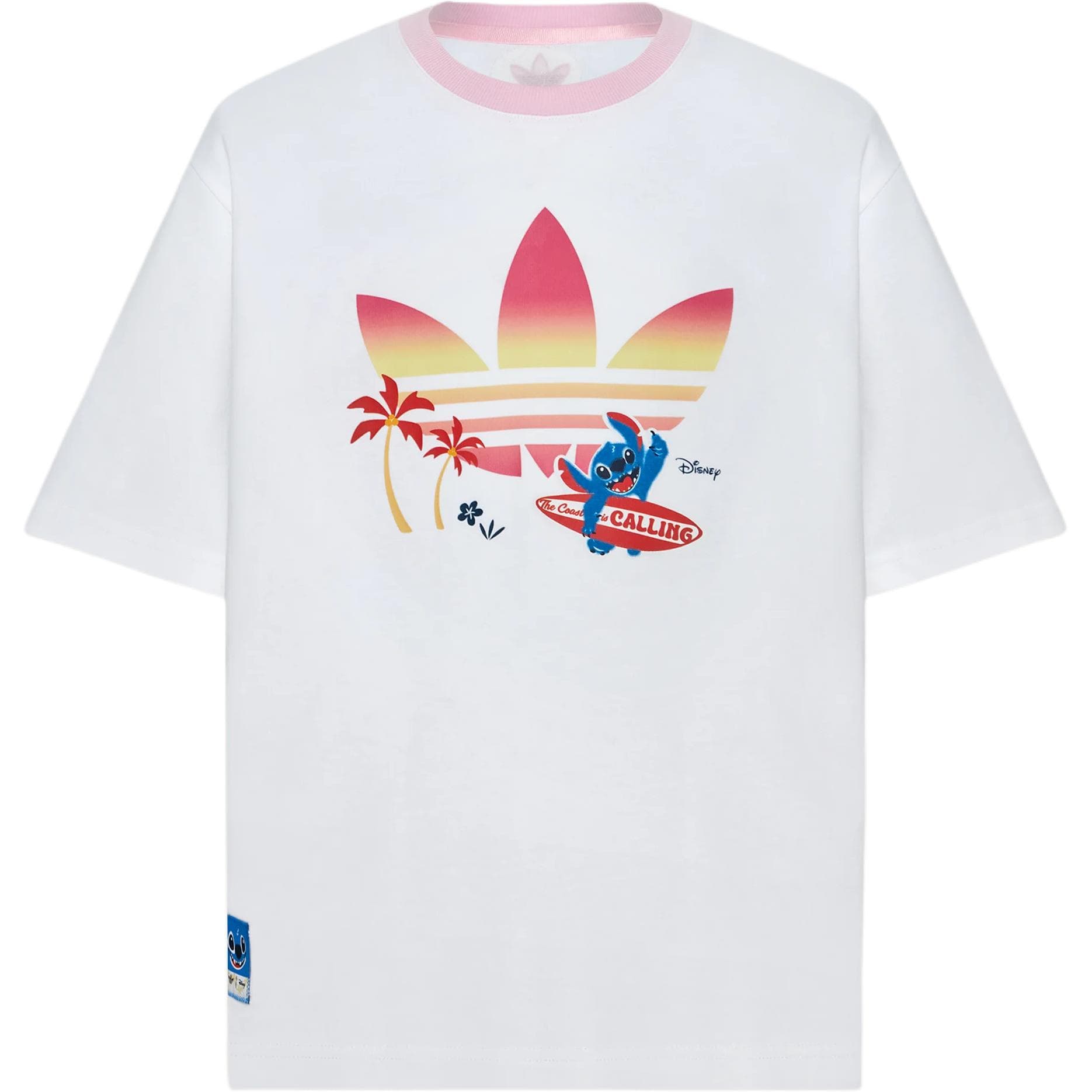 Футболка Adidas Originals Белый Прозрачный Розовый Детские Футболки - изображение 1