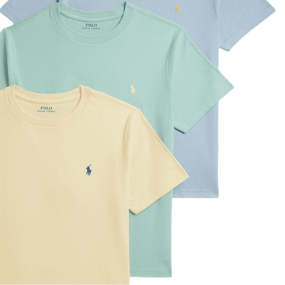 Футболка Polo Ralph Lauren Синие+Зеленые+Желтые Детские Рубашки - изображение 3