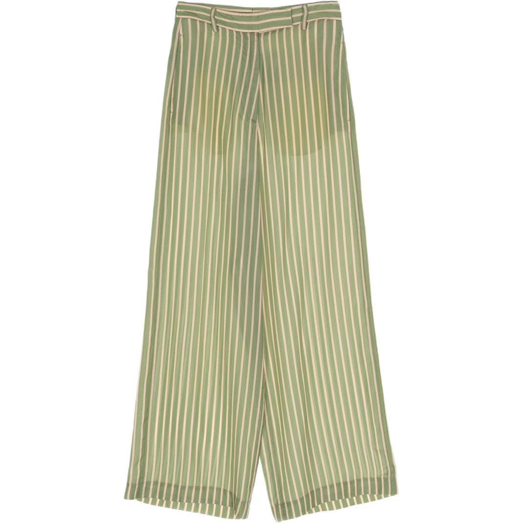 Штаны DRIES VAN NOTEN Зеленые Женские Повседневные Брюки - изображение 1