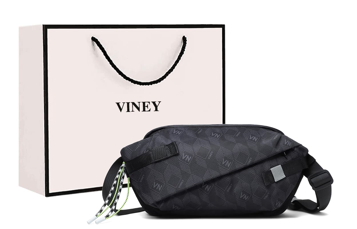 Сумка через плечо VINEY Ткань Сумки кросс-боди Мужской Черный - изображение 2