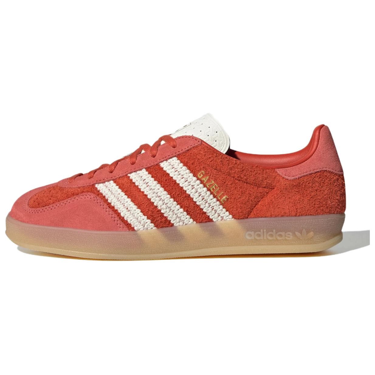 Кроссовки Adidas Originals GAZELLE INDOOR Кеды немецкой армии (GAT) Низкий Топ Мягкий Красный Нефритовый Белый Мягкий Светло-алый Женский - изображение 1