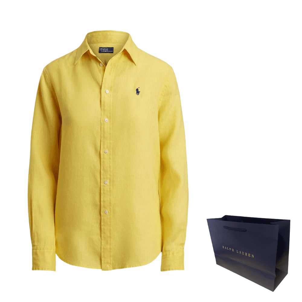 Блузка Polo Ralph Lauren Рубашка Классическая версия Женская Oasis Collaboration Желтая - изображение 2