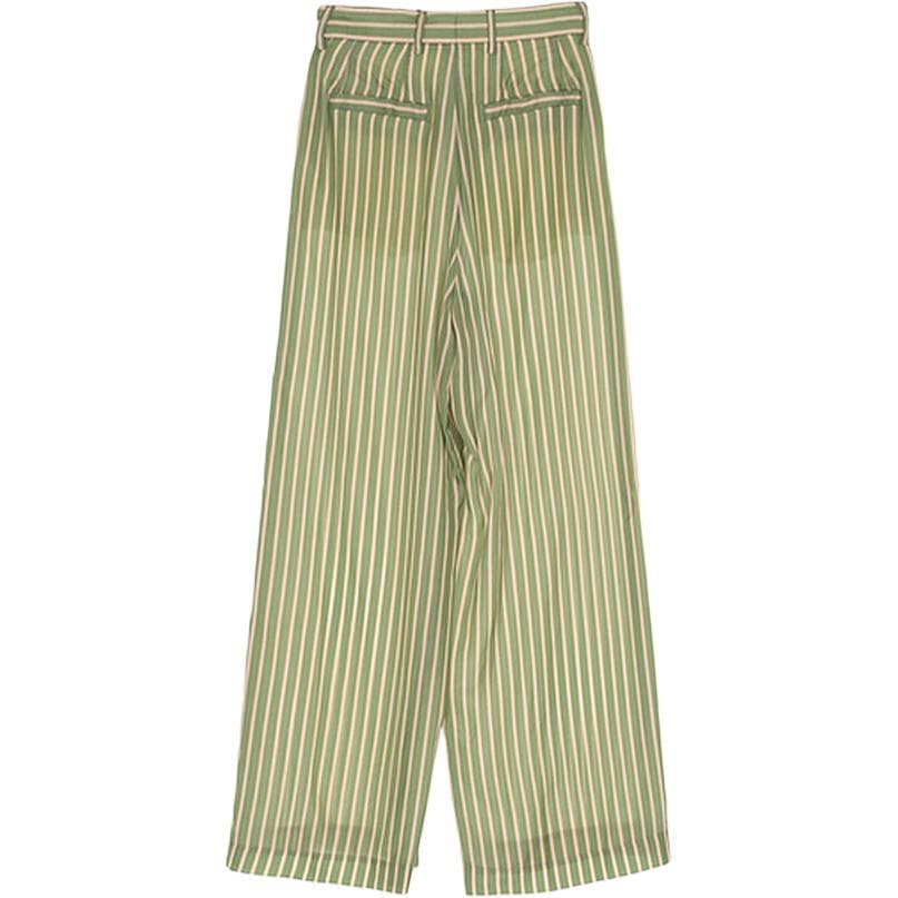 Штаны DRIES VAN NOTEN Зеленые Женские Повседневные Брюки - изображение 2