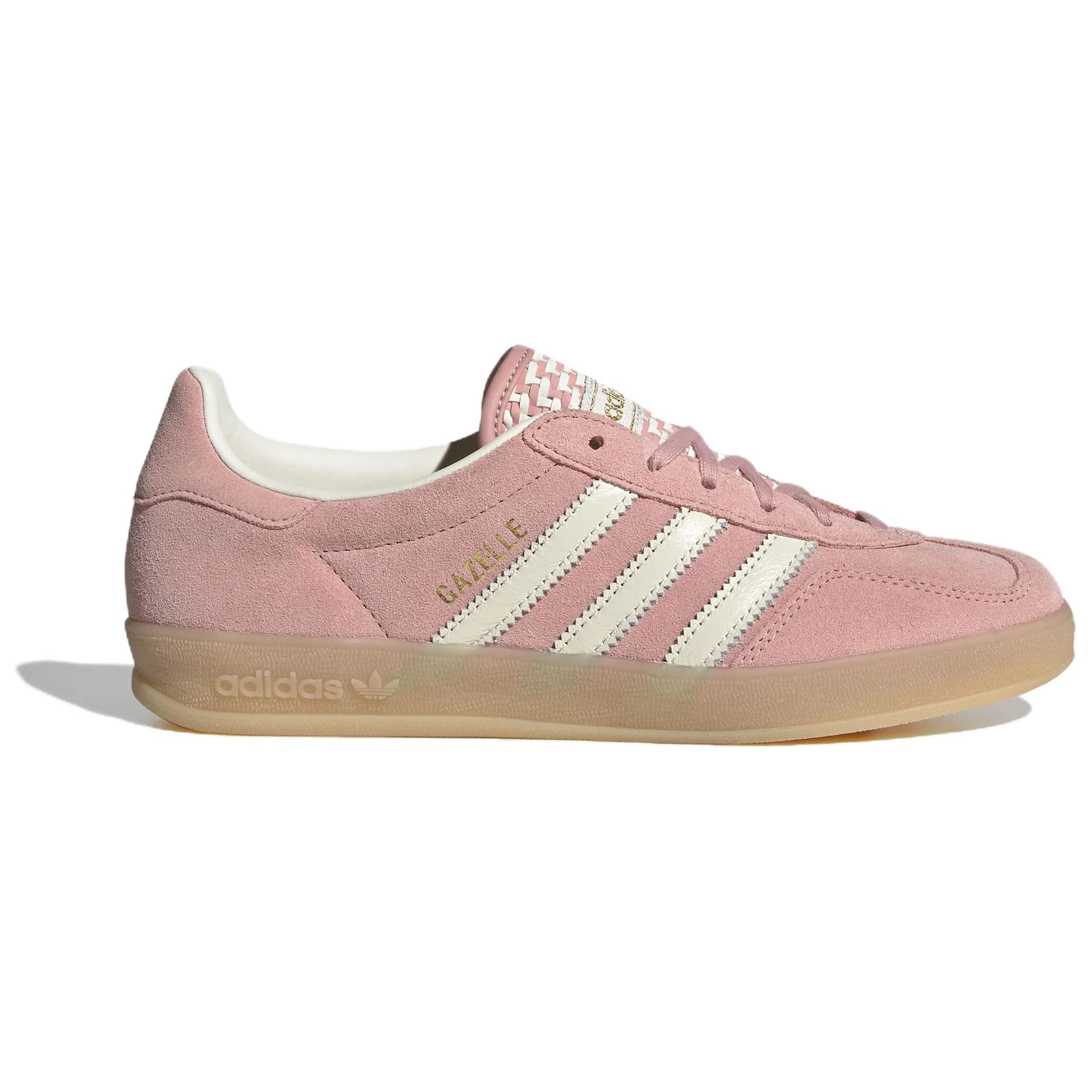 Кроссовки Adidas Originals GAZELLE INDOOR Кеды немецкой армии (GAT) Низкий Топ Чудо Пурпурно-розовый Нефритовый белый Золото Женские - изображение 2