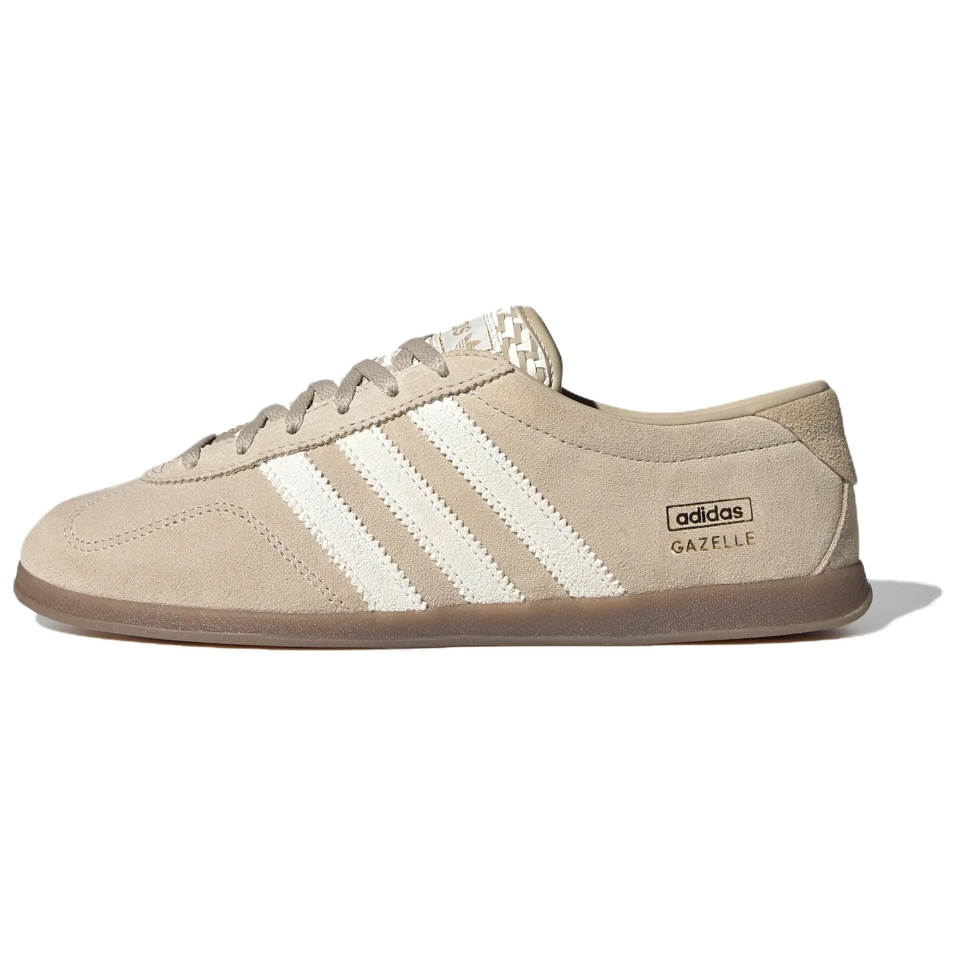 Кроссовки Adidas Originals Gazelle Skate Shoes Low Top Khaki Brown Han Jade White Women's - изображение 1