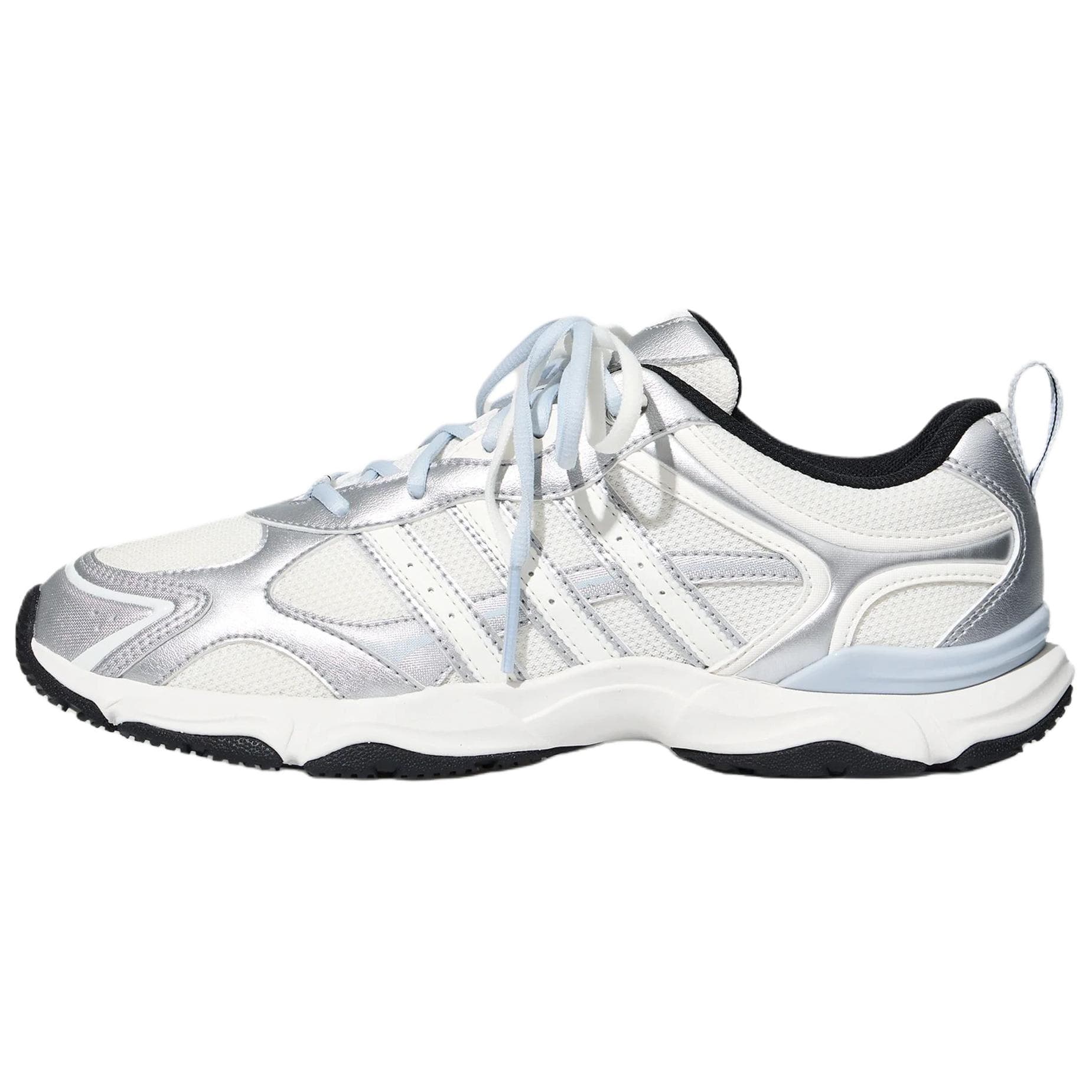 Кроссовки Adidas WHISPER GLIDE Повседневная обувь Низкий Топ Металлический Серебристый Ярко-Белый Черный Женская - изображение 1