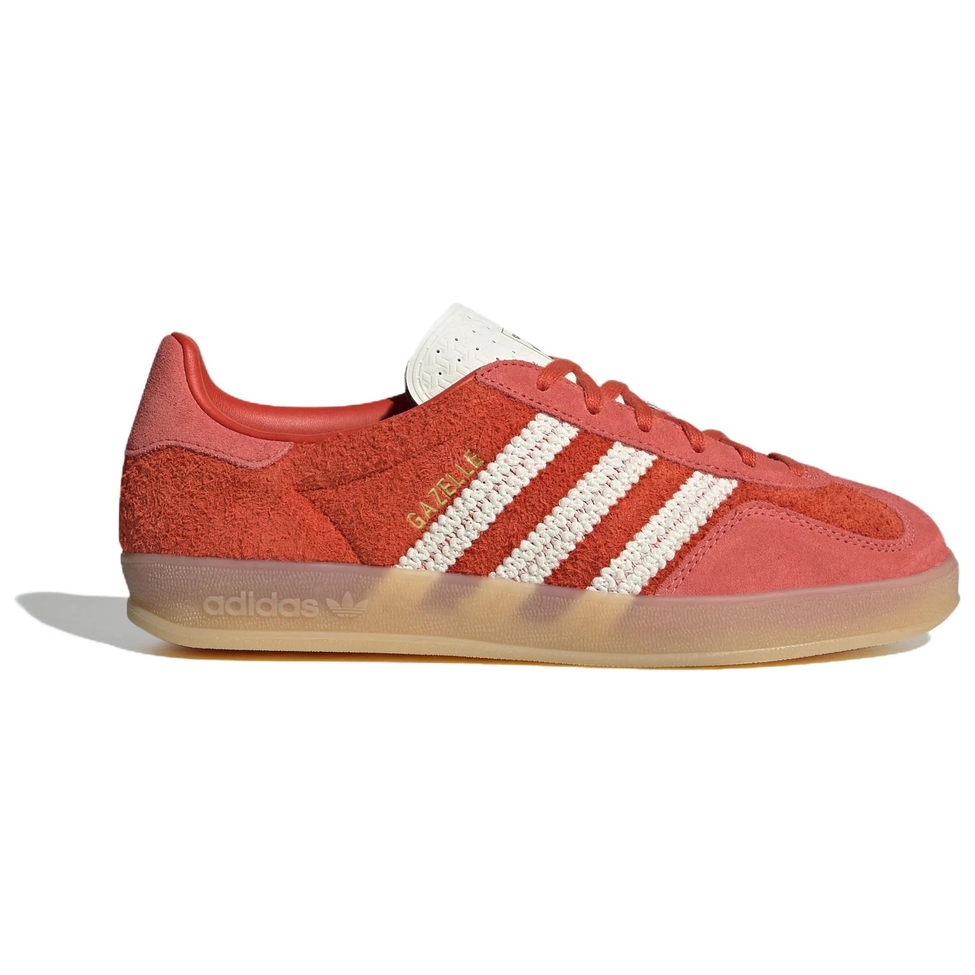 Кроссовки Adidas Originals GAZELLE INDOOR Кеды немецкой армии (GAT) Низкий Топ Мягкий Красный Нефритовый Белый Мягкий Светло-алый Женский - изображение 2