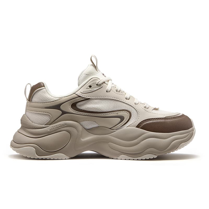Кроссовки FILA FUSION BUBBLE DX Массивные кроссовки Низкий Топ Тофу Белый Овсяный Пшенично-коричневый Женские - изображение 2