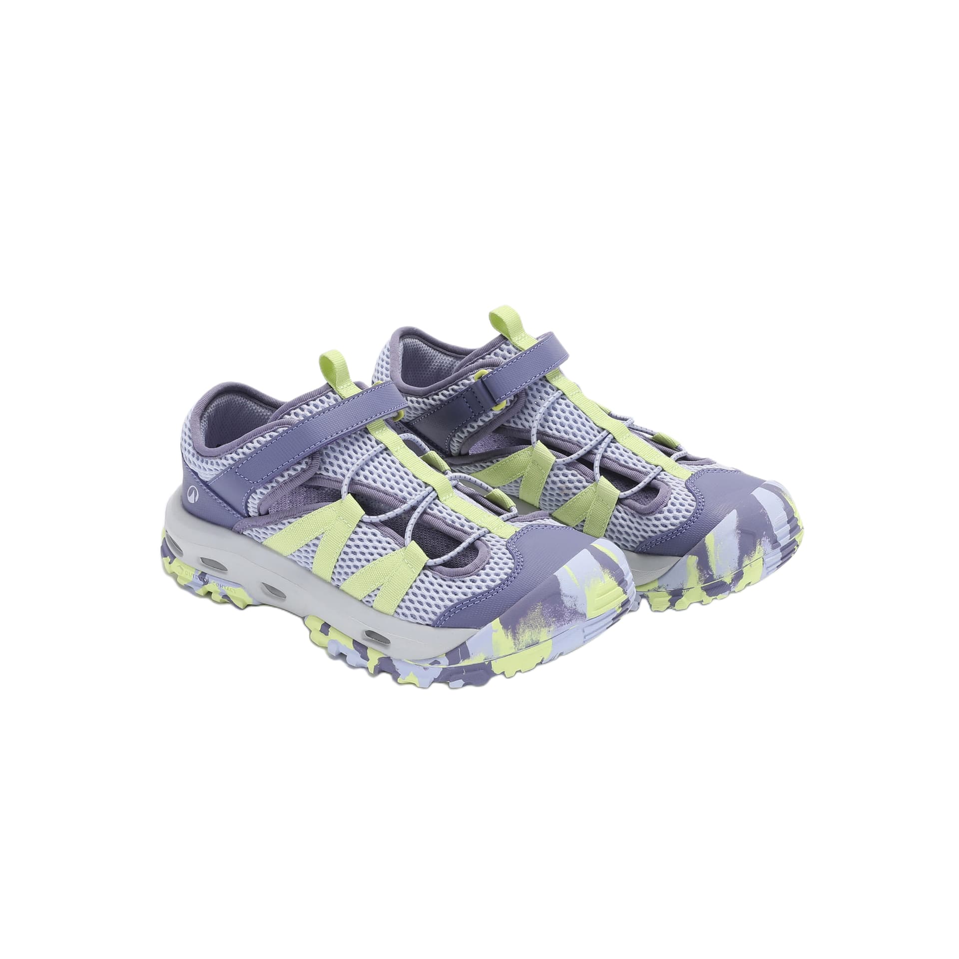 Сандалии DECATHLON MH500 Детские сандалии Low Топ Туманный пурпурный Светло-фиолетовый Светло-лимонный цвет Kids - изображение 3