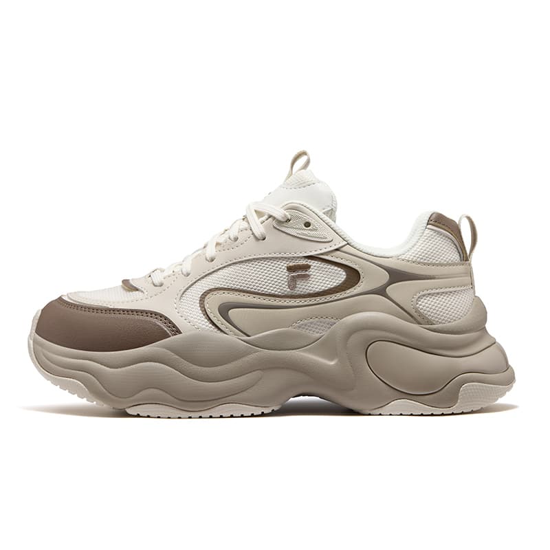 Кроссовки FILA FUSION BUBBLE DX Массивные кроссовки Низкий Топ Тофу Белый Овсяный Пшенично-коричневый Женские - изображение 1