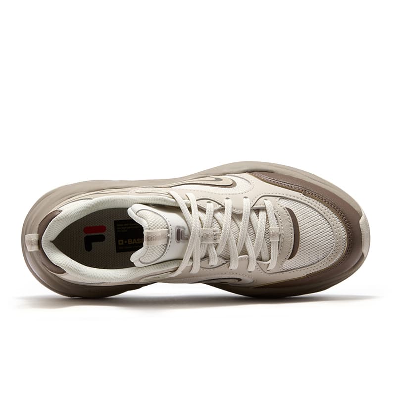 Кроссовки FILA FUSION BUBBLE DX Массивные кроссовки Низкий Топ Тофу Белый Овсяный Пшенично-коричневый Женские - изображение 4