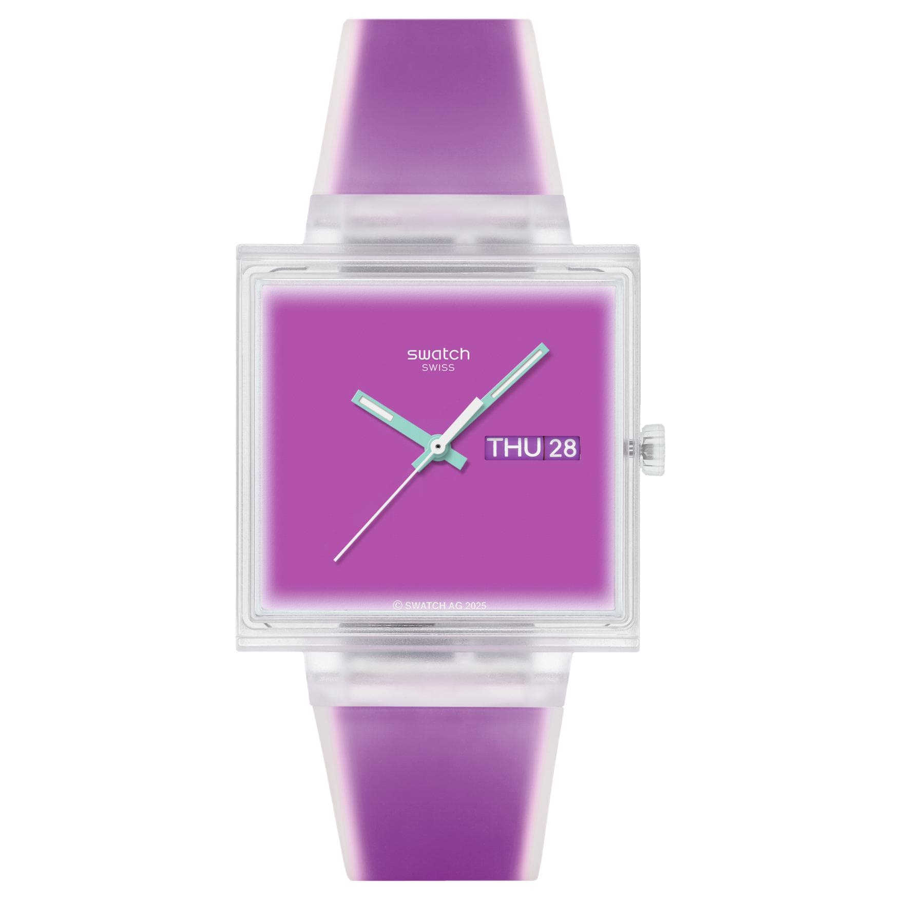 Часы Swatch Quartz Механизм Унисекс Часы 41,8 мм Фиолетовый - изображение 1
