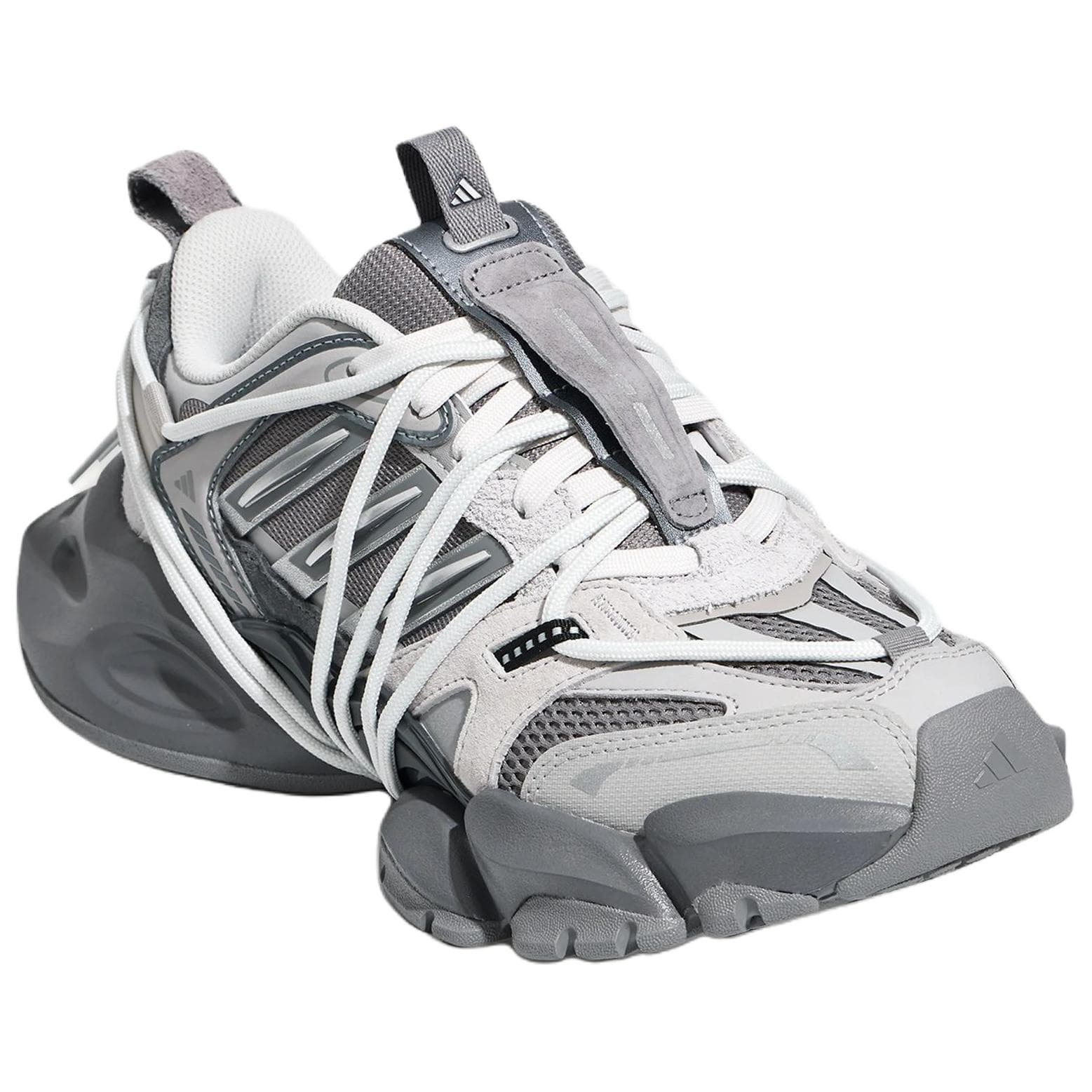 Кроссовки для бега Adidas XLG RUNNER DELUXE 2,0 Беговые кроссовки Низкий Топ Серый Металлический Серебристый Унисекс - изображение 3
