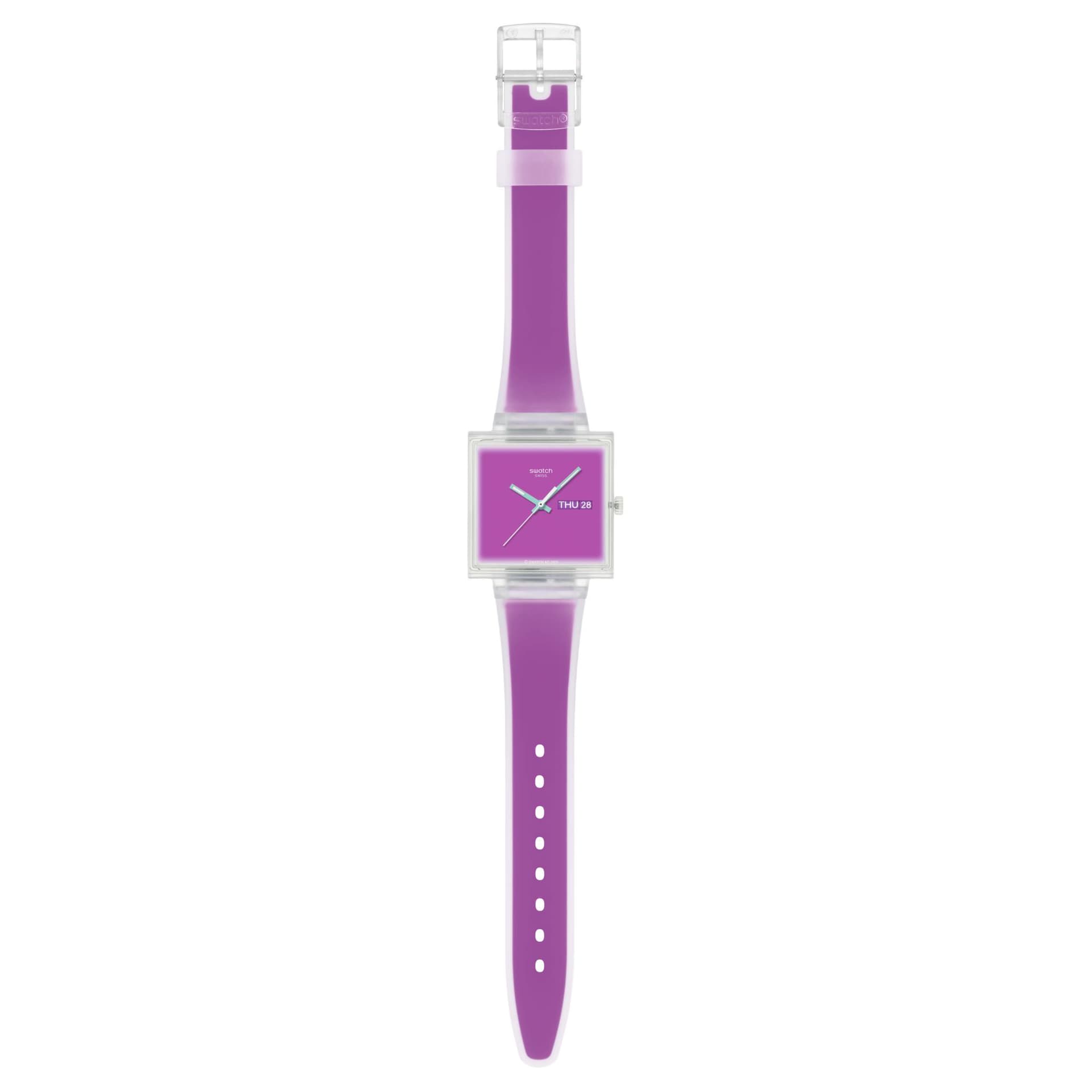 Часы Swatch Quartz Механизм Унисекс Часы 41,8 мм Фиолетовый - изображение 2