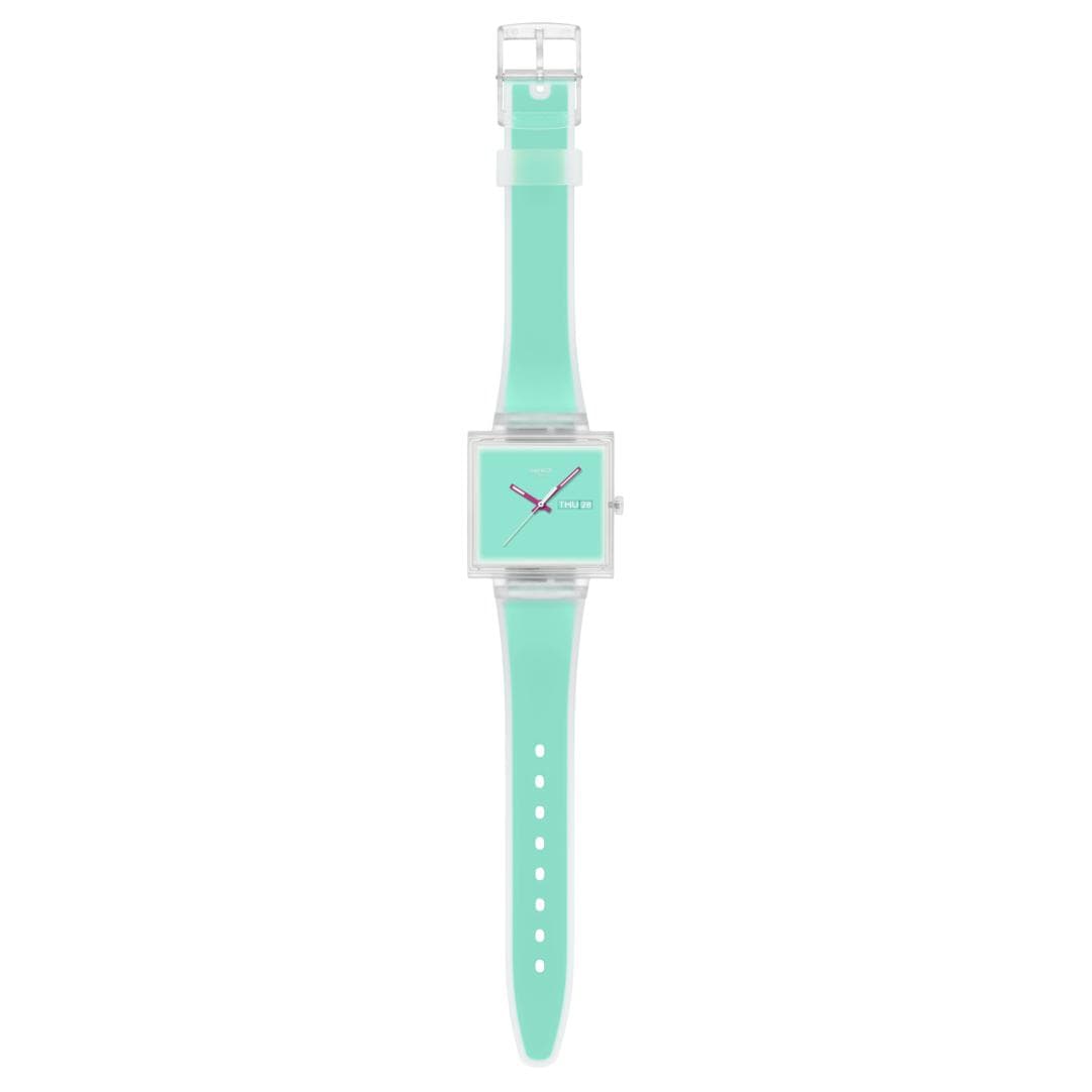 Часы Swatch Quartz Механизм Унисекс Часы 41,8 мм Зеленый - изображение 3