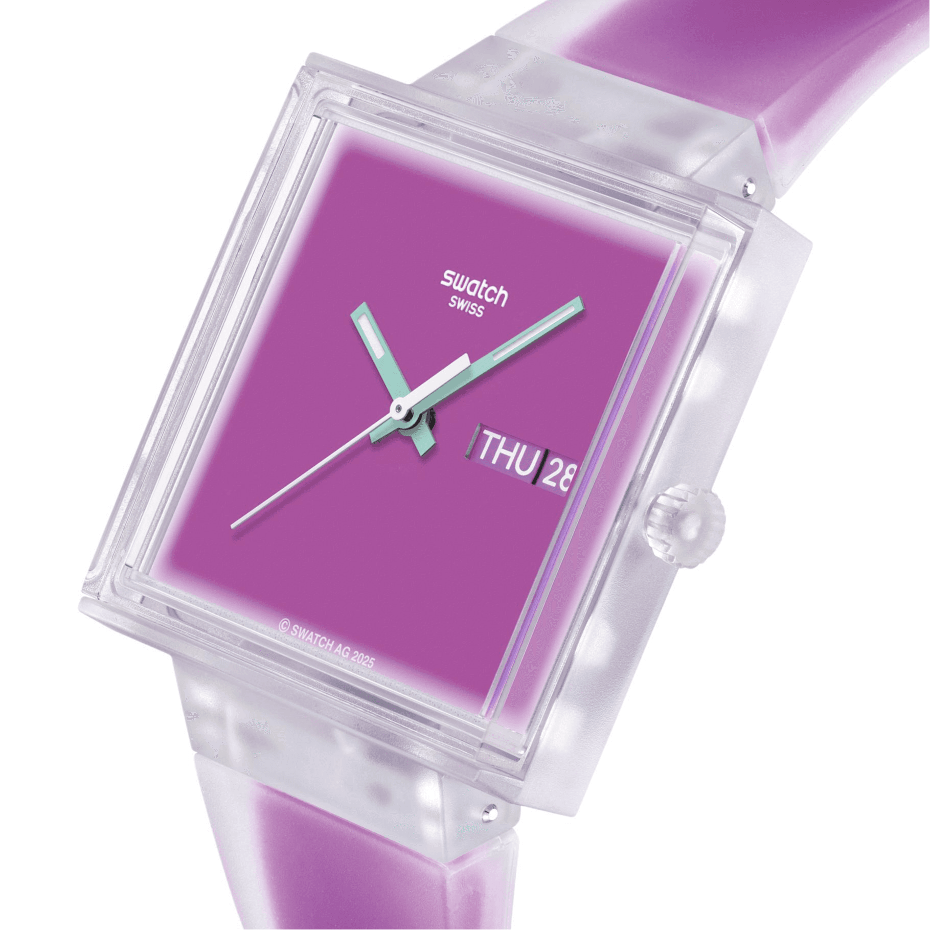 Часы Swatch Quartz Механизм Унисекс Часы 41,8 мм Фиолетовый - изображение 3