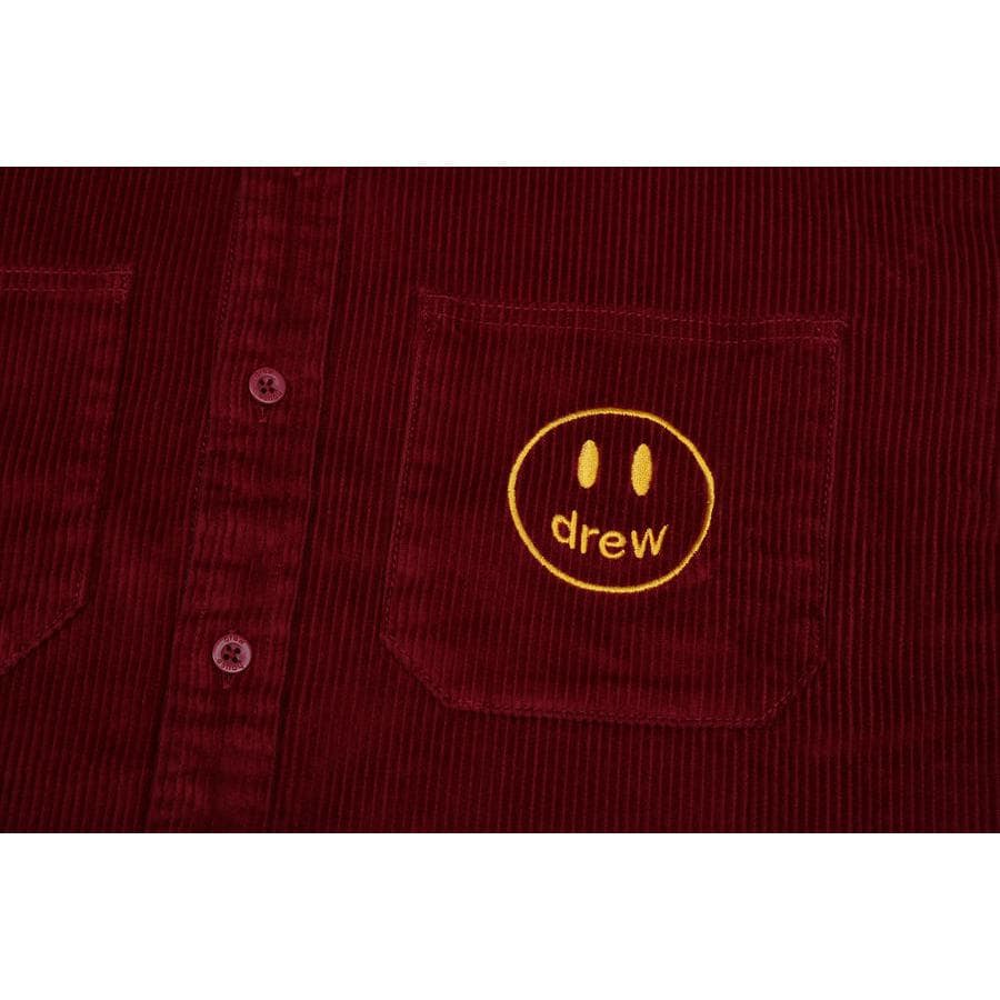 Рубашка Drew House FW22 Corduroy Ls Shirt - Drew Burgundy - изображение 6