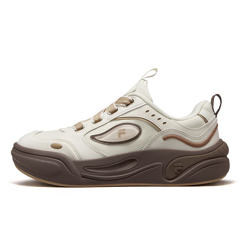 Кроссовки FILA FUSION CANNOLI Cake Shoes Кеды для скейтбординга Низкий Топ Крафт-бумага Белый Темно-желтый Женские - изображение 1