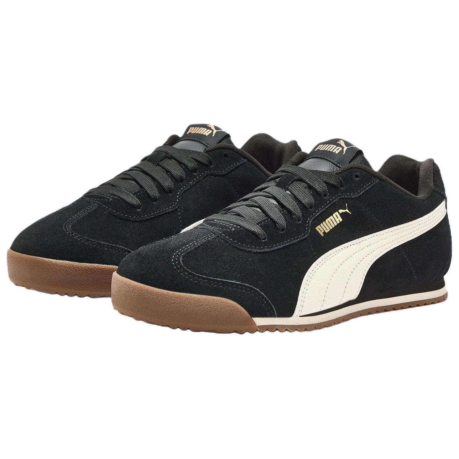Кроссовки PUMA Turino 2 Повседневная обувь Низкий Топ Черный Снег Золото Унисекс - изображение 3