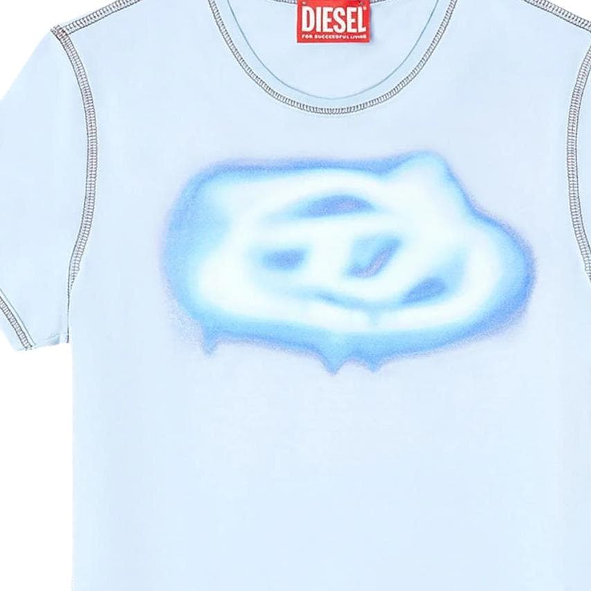 Футболка Diesel Sky Blue Женские T-рубашки - изображение 2