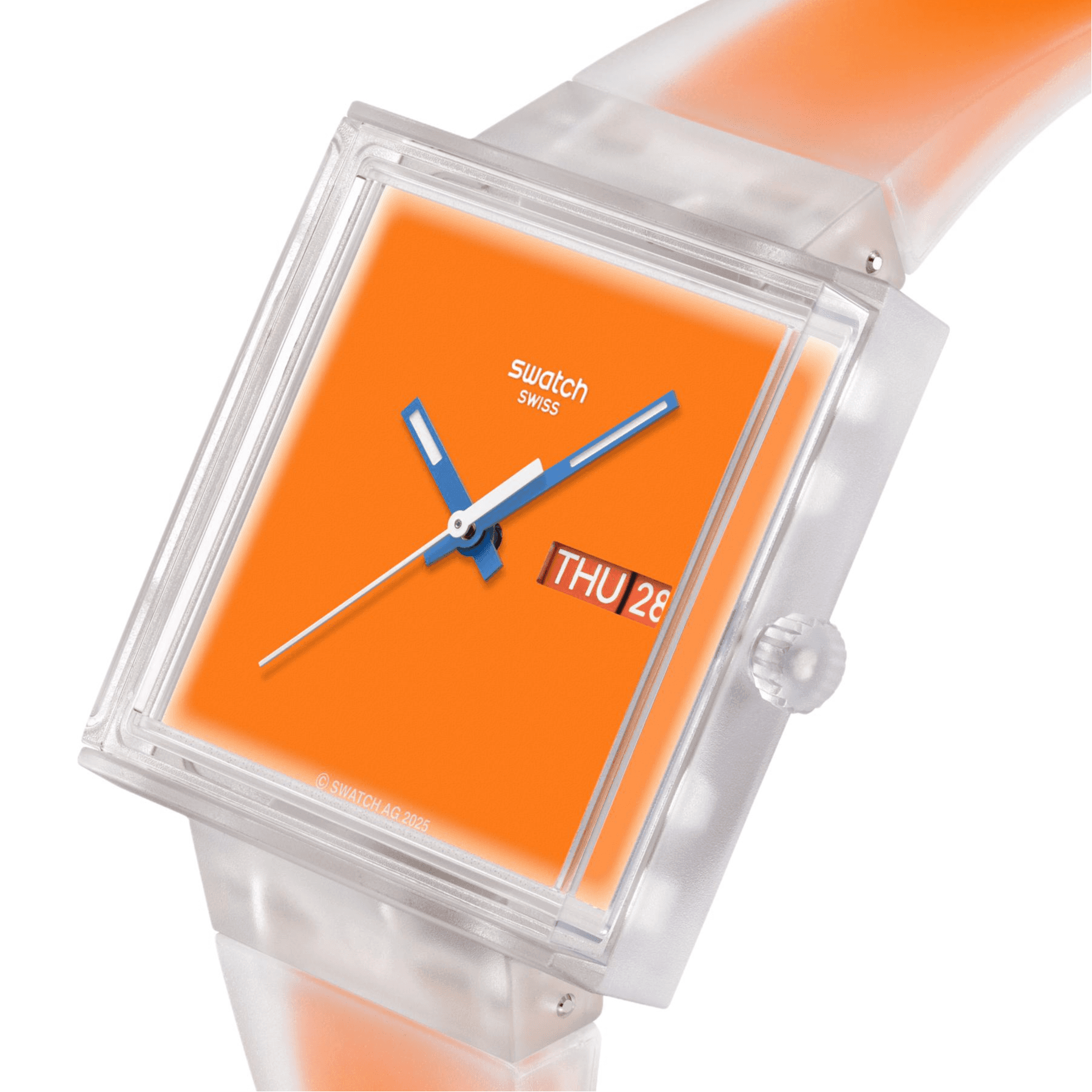 Часы Swatch Quartz Механизм Унисекс Часы 41,8 мм Оранжевый - изображение 3