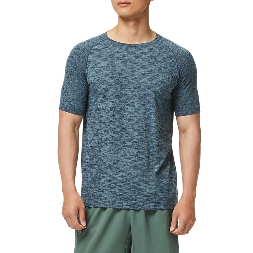 Футболка DECATHLON Темно-циановый Кирпично-серый Мужские T-рубашки - изображение 1