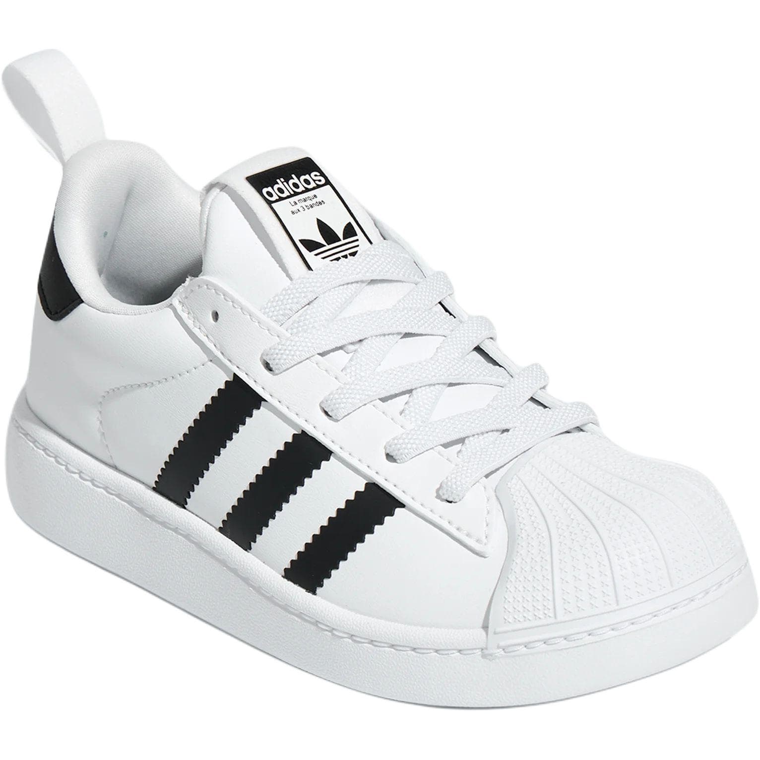 Кроссовки Adidas Originals SUPERSTAR Детская Скейтбординг Обувь Низкий Верх Белый Черный Kids - изображение 3
