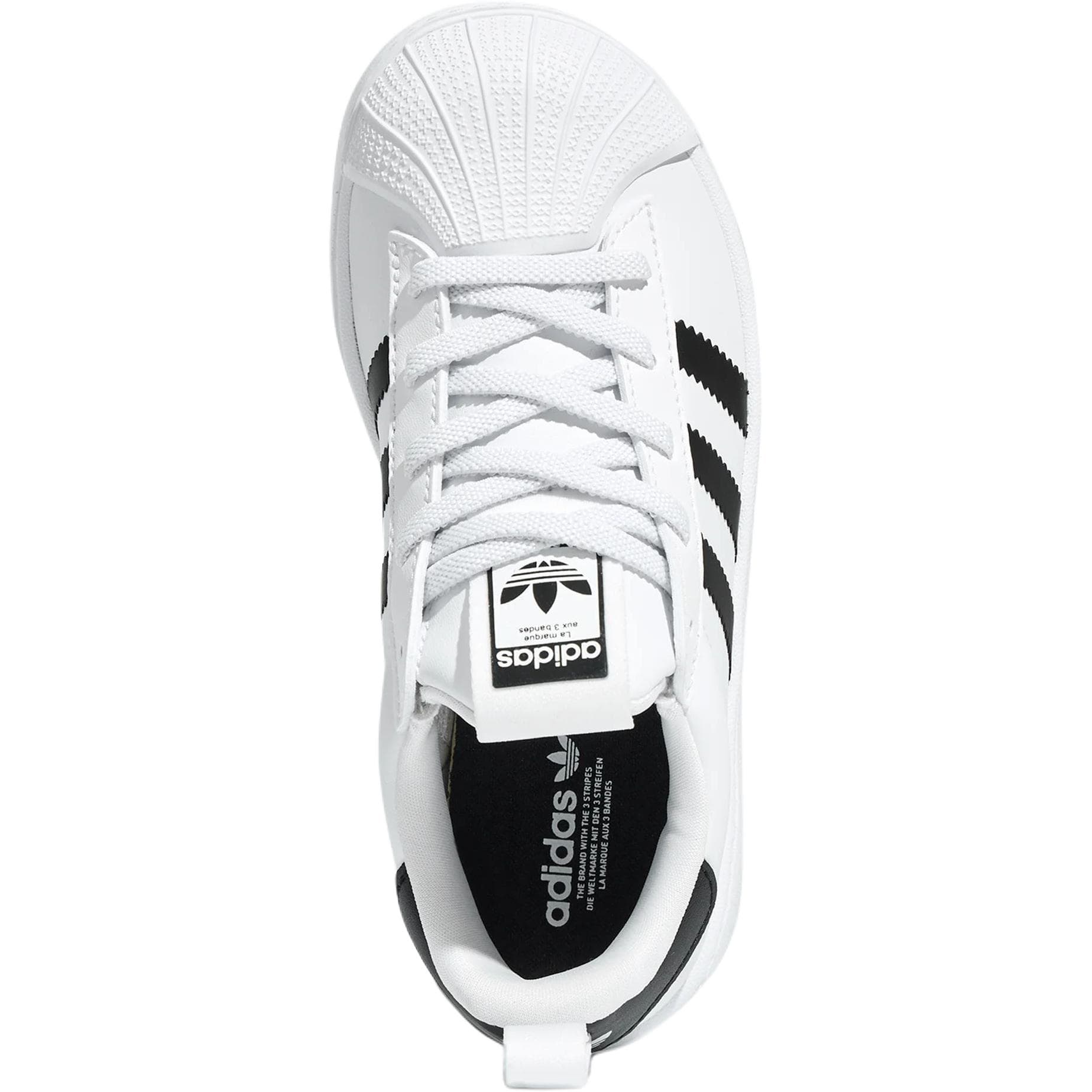 Кроссовки Adidas Originals SUPERSTAR Детская Скейтбординг Обувь Низкий Верх Белый Черный Kids - изображение 4