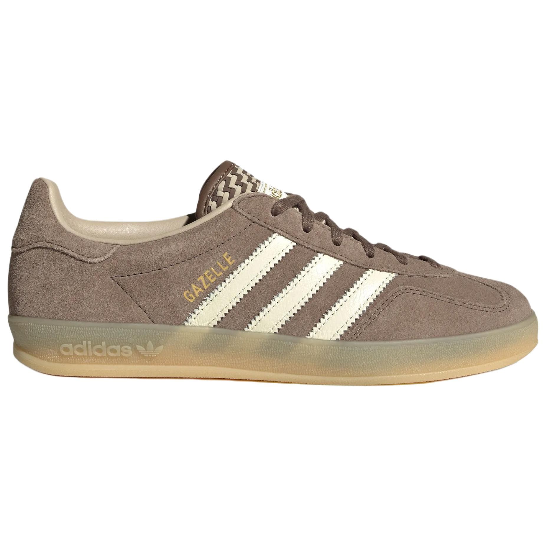 Кроссовки Adidas Originals GAZELLE INDOOR Кеды немецкой армии (GAT) Темная земля Нефритовый белый Хаки коричневый Женские - изображение 2