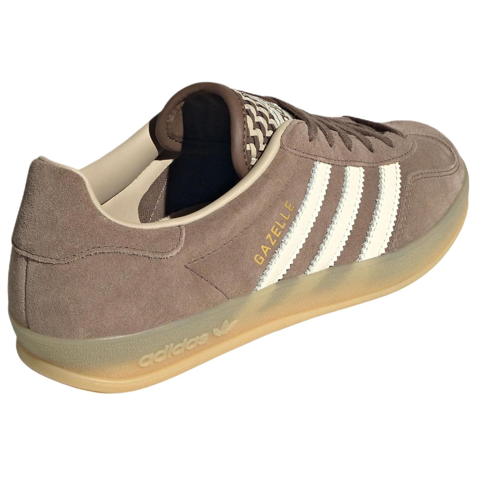 Кроссовки Adidas Originals GAZELLE INDOOR Кеды немецкой армии (GAT) Темная земля Нефритовый белый Хаки коричневый Женские - изображение 4