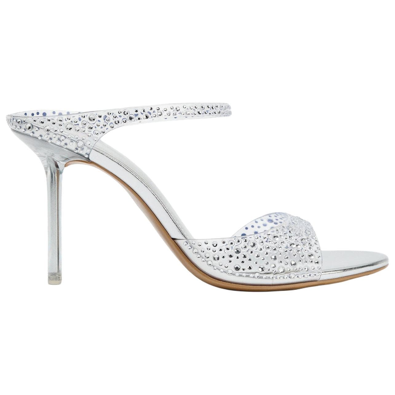 Сандалии ZARA Шлепанцы Silver Женские - изображение 2