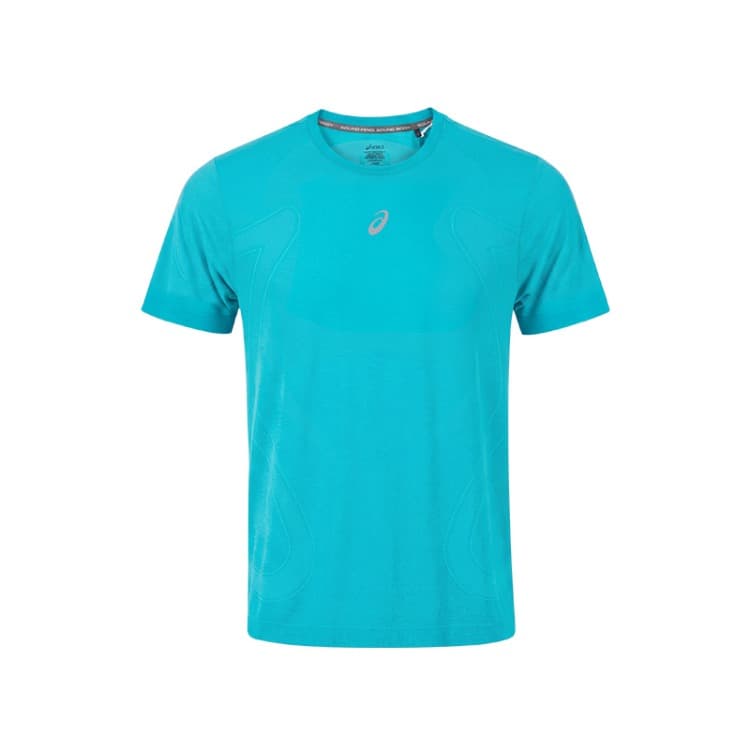 Asics Aqua Blue Green Men's Running T-Shirts - изображение 2