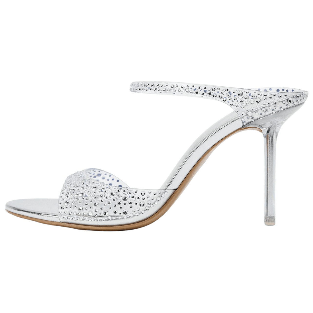 Сандалии ZARA Шлепанцы Silver Женские - изображение 1
