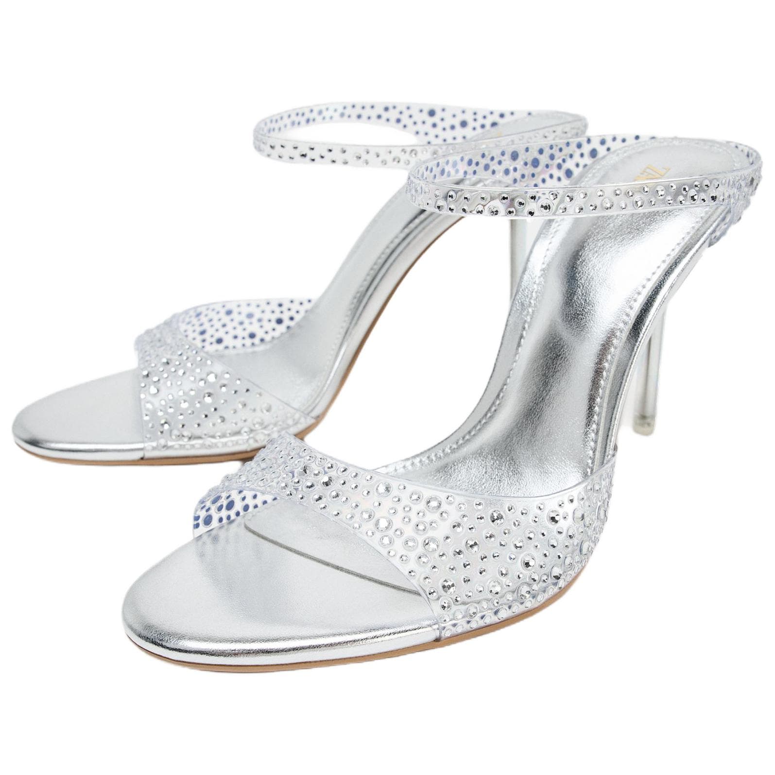 Сандалии ZARA Шлепанцы Silver Женские - изображение 3