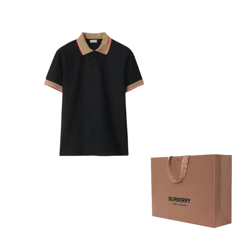 Поло Burberry SS25 Polo Классическая версия Мужской Черный - изображение 2