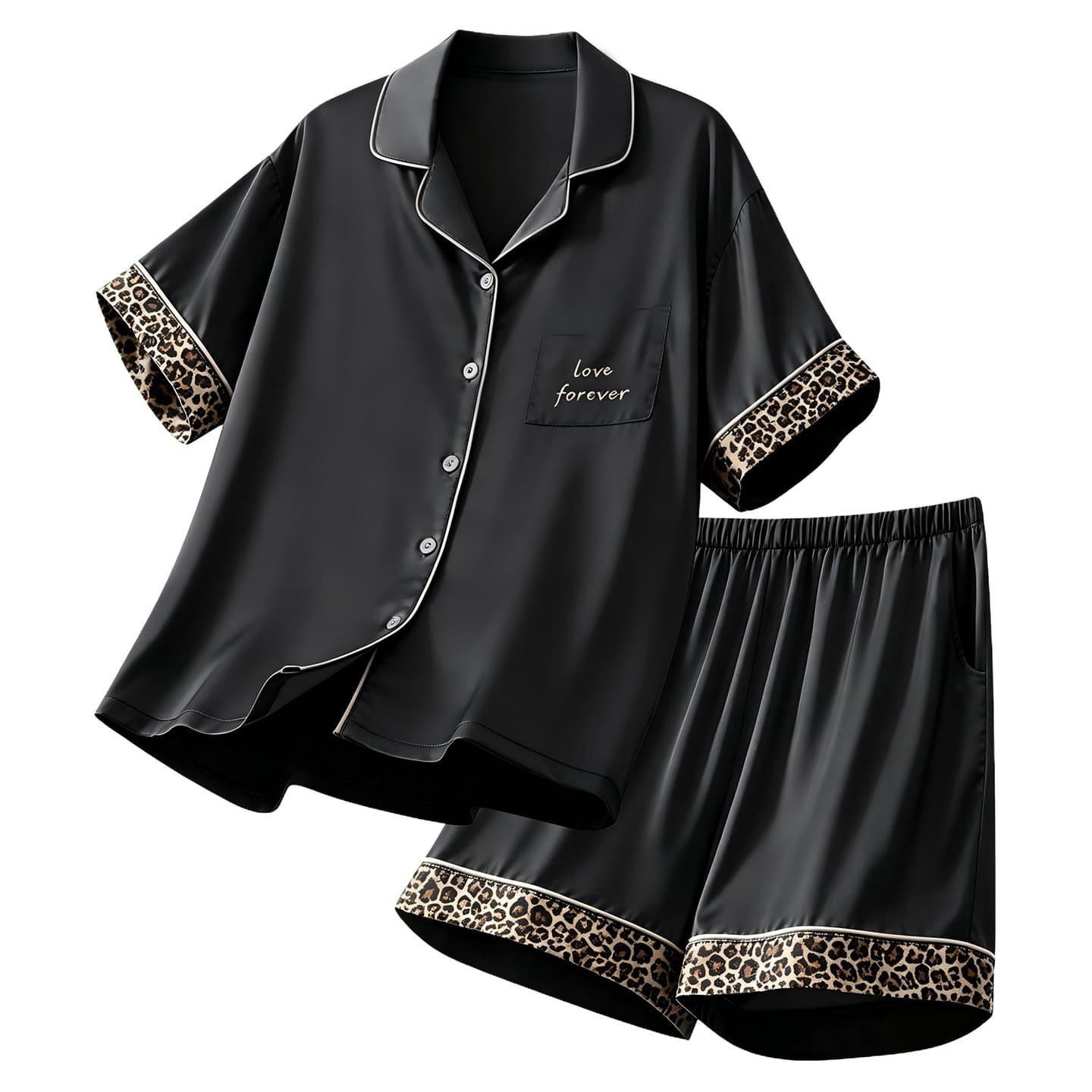 Пижама Jeep KA3311 Double Short Black Women's Women's Pajama Sets - изображение 1