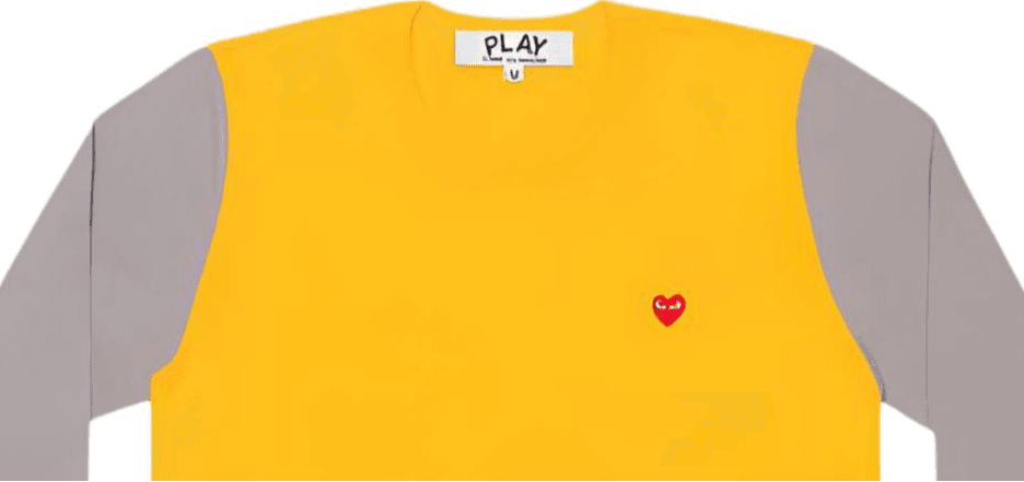 Футболка CDG Play SS22 Bi-Colour T-Shirt YellowGrey T - изображение 2