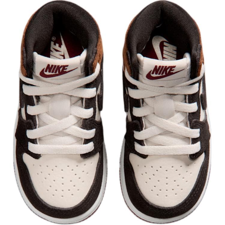 Кроссовки Jordan Air Jordan 1 Дышащий High Топ Обувь для малышей Тень Коричневый Infant and Toddler - изображение 4