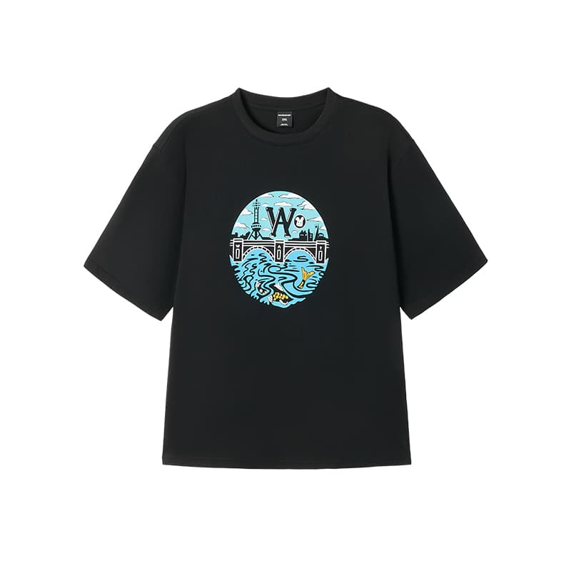 Футболка WAYNEXZAVIER Черные Мужские T-Рубашки - изображение 1