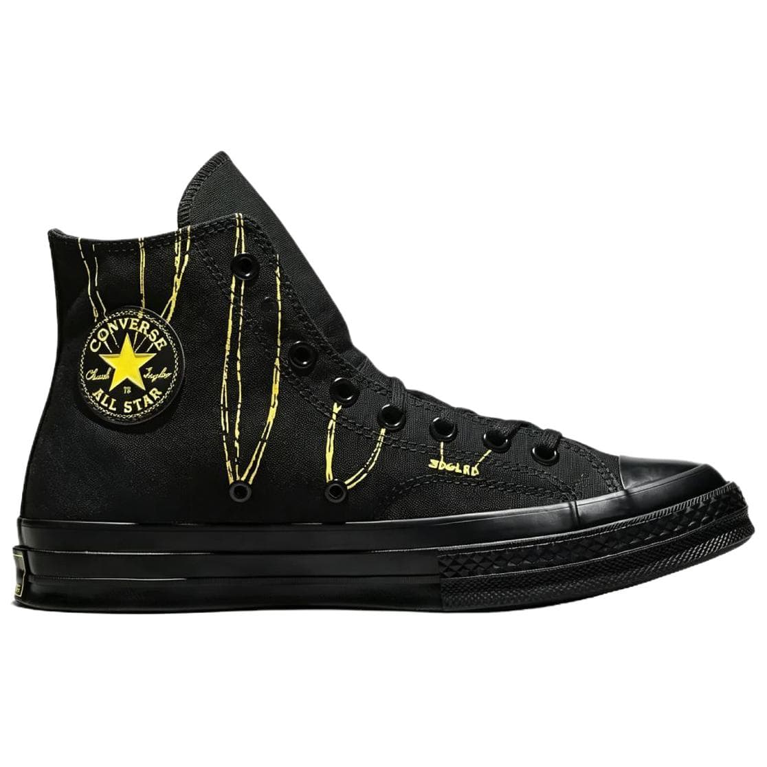 Кеды Converse Chuck 70 Кеды Высокие Черные Золотые Мужские - изображение 2