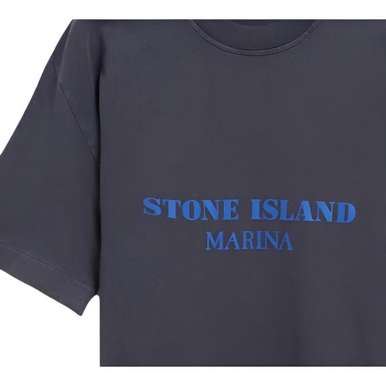 Футболка STONE ISLAND T-Рубашка Мужская Темно-Синяя - изображение 4