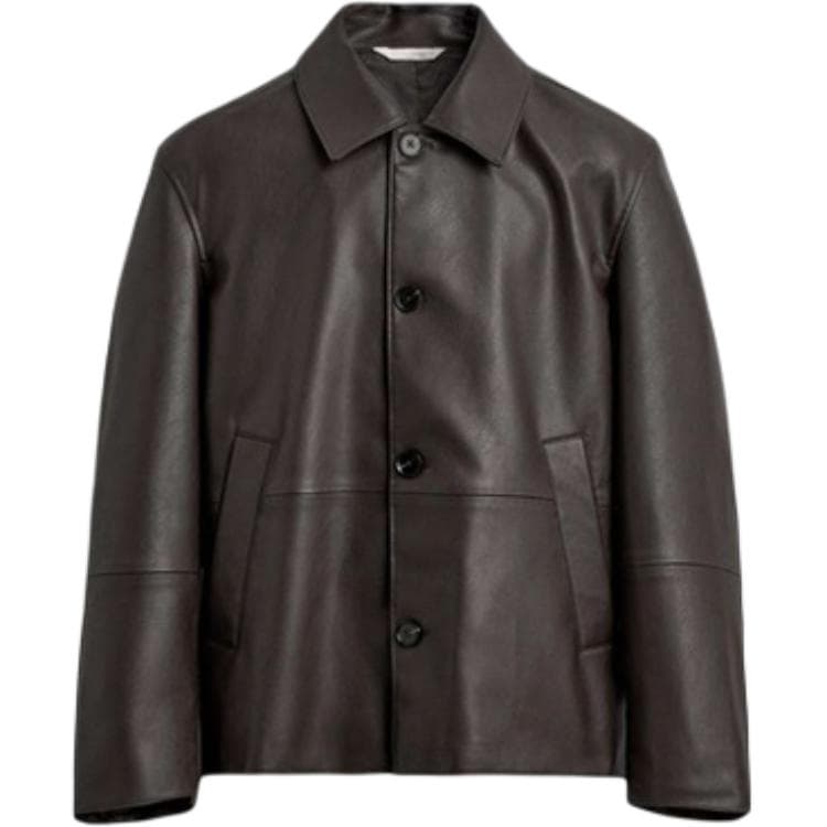 Кожаная куртки ZARA Коричневый Мужская Кожаная Куртка - изображение 1