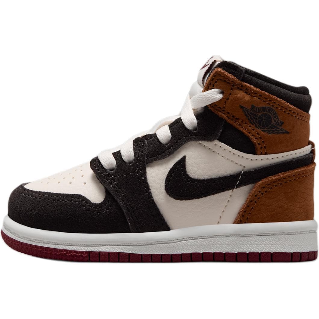 Кроссовки Jordan Air Jordan 1 Дышащий High Топ Обувь для малышей Тень Коричневый Infant and Toddler - изображение 1