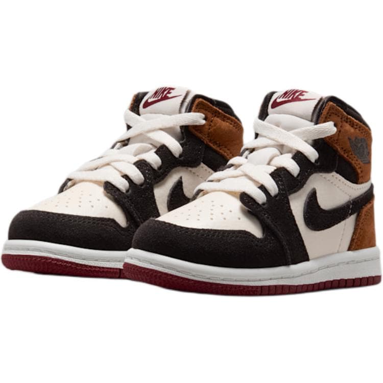 Кроссовки Jordan Air Jordan 1 Дышащий High Топ Обувь для малышей Тень Коричневый Infant and Toddler - изображение 3