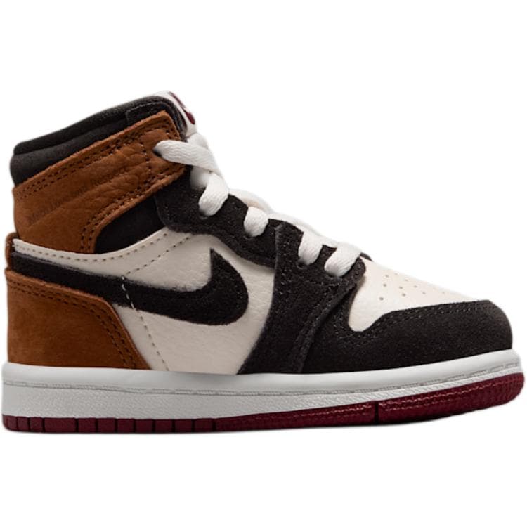 Кроссовки Jordan Air Jordan 1 Дышащий High Топ Обувь для малышей Тень Коричневый Infant and Toddler - изображение 2