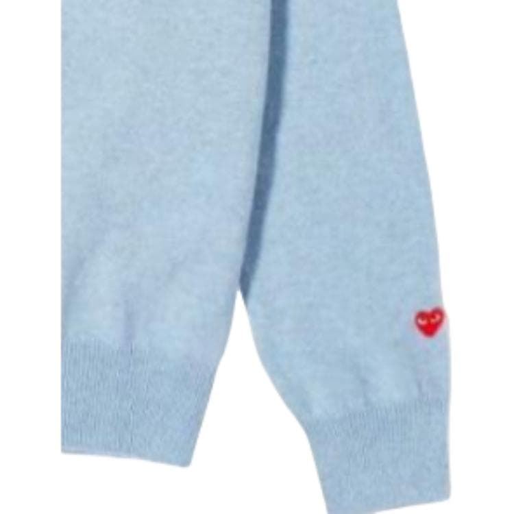 Кофта CDG Play Lambswool V-Neck Cardigan Light Blue V - изображение 5