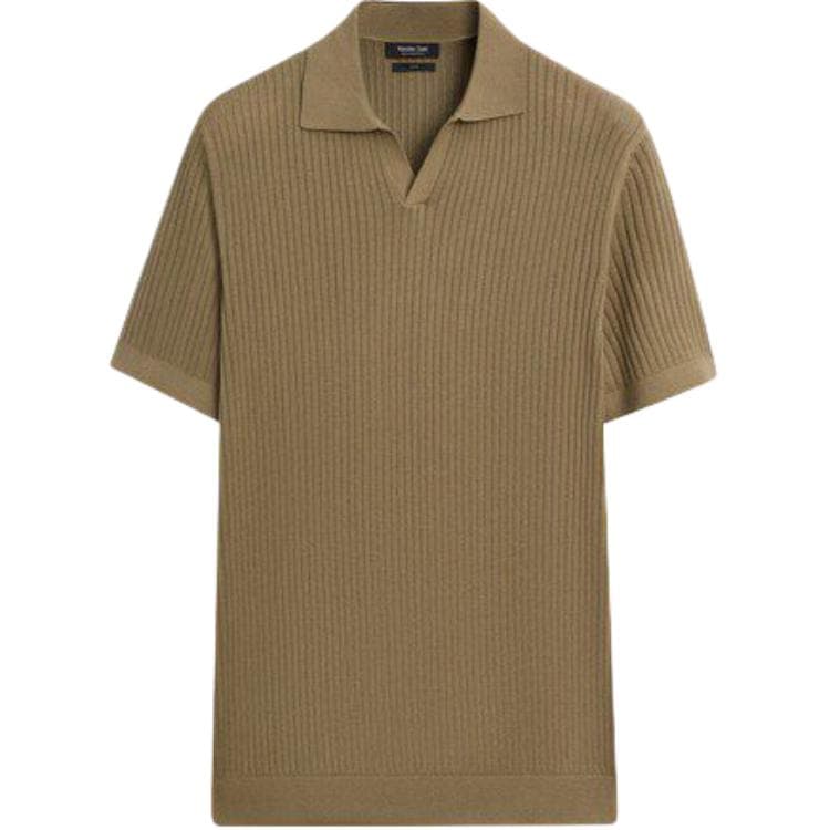 Поло Massimo Dutti Мужская поло серого и зеленого цвета - изображение 1